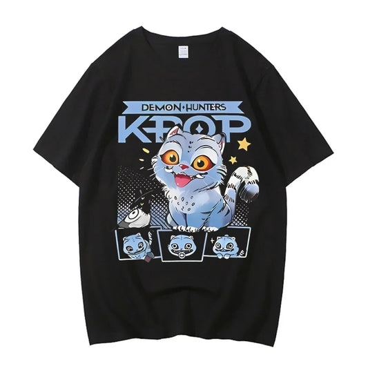 2025 Hot Cartoon KPop Demon Hunters Tiger T-shirt – Stylish Y2k Streetwear