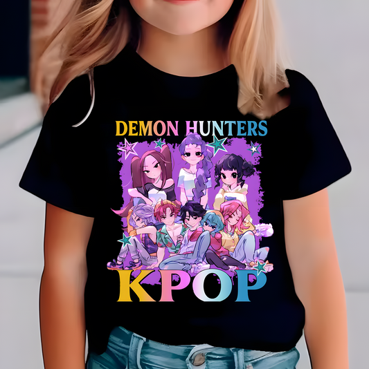 K-Pop Demon Hunters Stylish Graphic Kids Tee