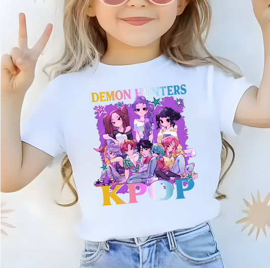 K-Pop Demon Hunters Stylish Graphic Kids Tee