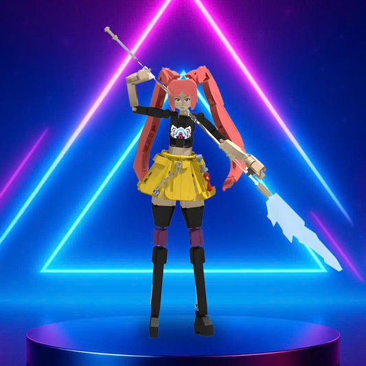 Anime Girls Lion & Crow Block Figures