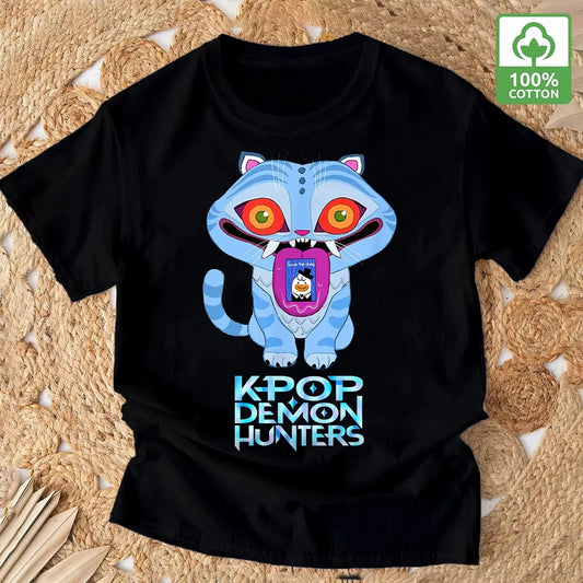Kpop Demon Hunters Cotton T-shirts – Trendy Y2K Streetwear for Youth