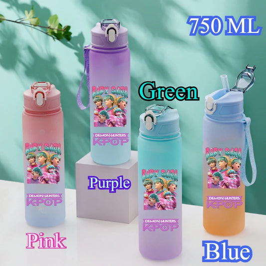 KPop Demon Hunters Gradient Water Bottle – 750ML Drinking Cup