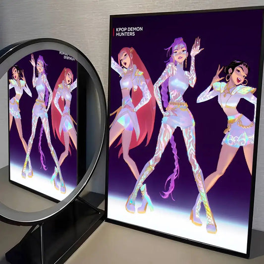 Demon H-Hunters K-pop Group Poster – HD Aesthetic Wall Decor