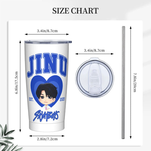 Jinu KPop Demon Hunters Saja Boys Tumbler – Stylish Thermal Mug for Fans