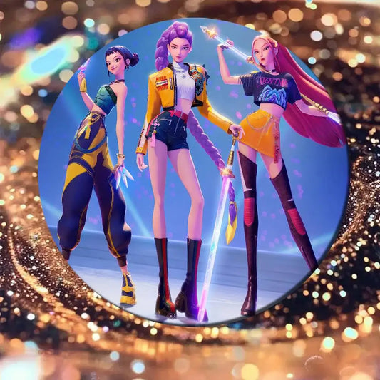 K-Kpop Demon Hunters Button Pins – Customizable Badge Jewelry for K-pop Fans