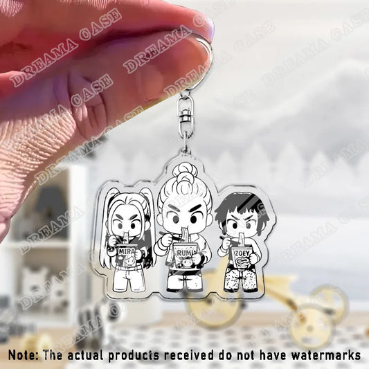 Cute Cartoon Huntrix Saja Boys Acrylic Keychains – Perfect for Kpop &amp; Demon Hunter Fans
