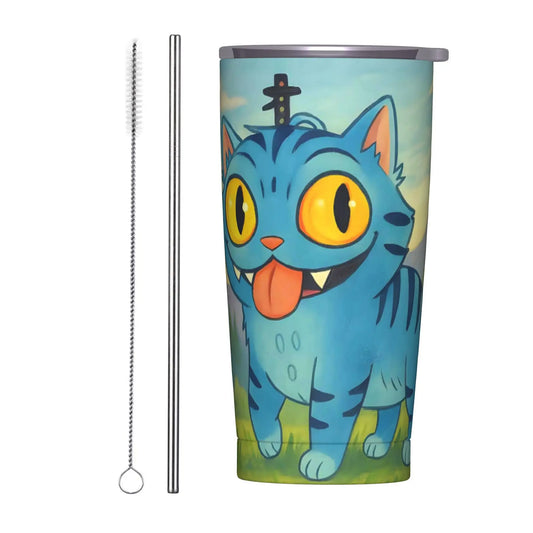 Stainless Steel Tumbler – Funny Tiger Derpy Coffee Mug for Kpop and Demon Hunters