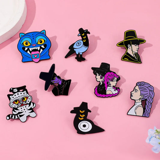 8 Pcs Cartoon Anime Kpop Demon Hunter Brooch Set – Enamel Pin Collection