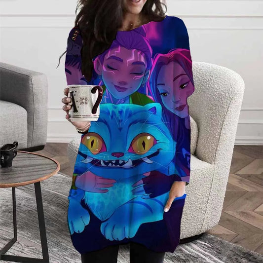 Kpop Huntrix Demon Hunter Women's Retro Long Sleeve T-shirt