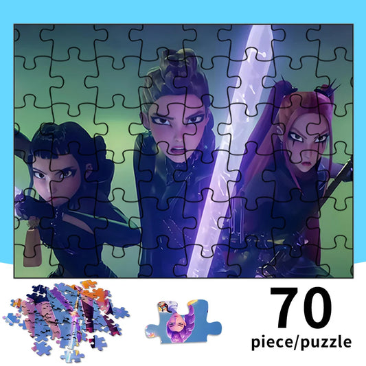 70PCS Kpop Demon Hunters Tiger Figures Puzzle Toys Set for Kids