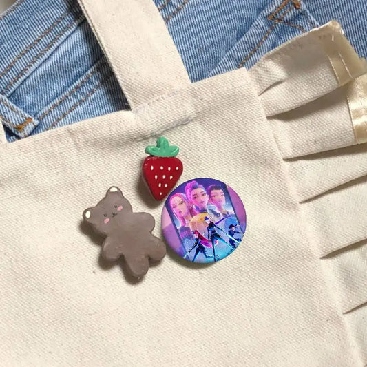 KPop Demon Hunters Soft Button Pin – Bright, Iconic Accessory for Fans