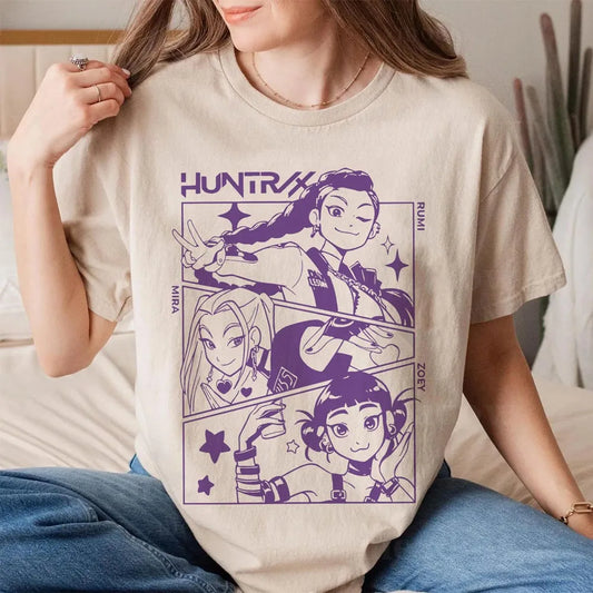 HUNTRIX K-pop Demon Hunter Anime T-shirt – Perfect for Fans &amp; Casual Wear