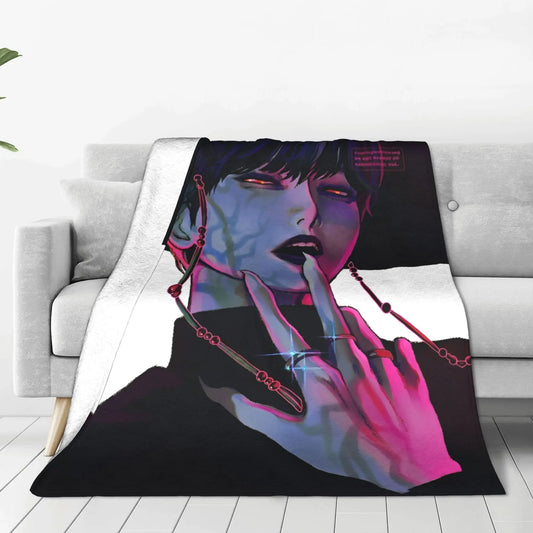 Cozy KPop Demon Hunters Anime Plush Blanket – Soft Flannel Bedding Throw