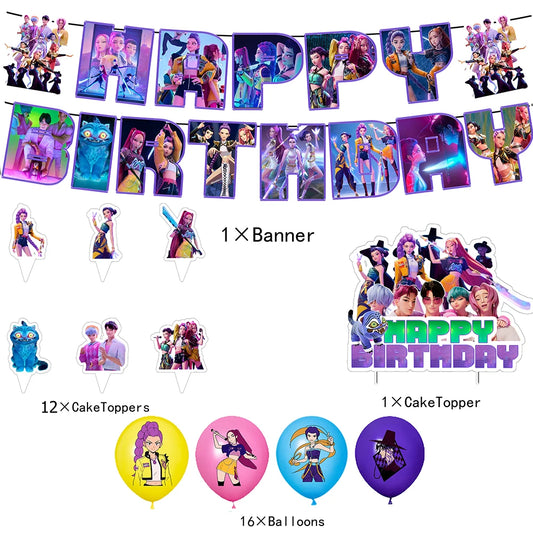Demon Hunters Girl Birthday Party Decor – Anime Movie Style for Kids