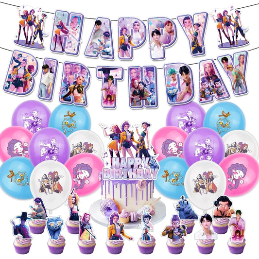 Kpop Demon Hunters Birthday Party Decor – Perfect for Anime &amp; Kpop Fans