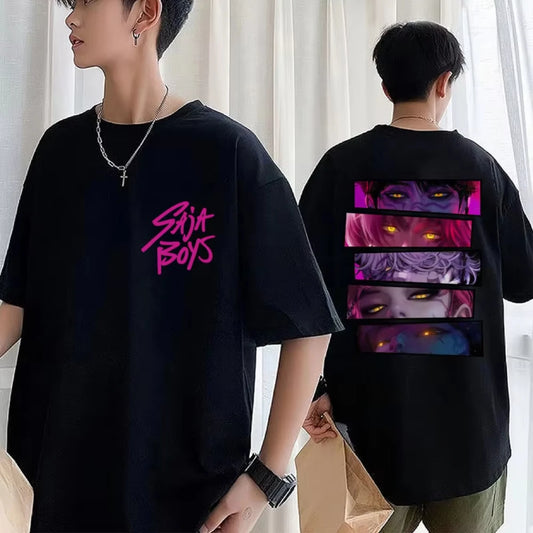 Kpop Anime Demon Hunter Saja Boys T-Shirt – Trendy Oversized Streetwear