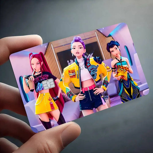 KPop Demon Hunters 2025 Card Stickers – Anime Matte Skin for Cards