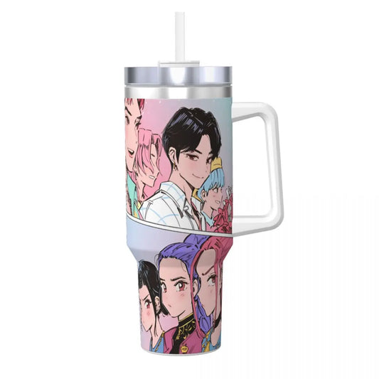 KPop Demon Hunter Stainless Steel Tumbler – Perfect Mug for Fans &amp; Travelers