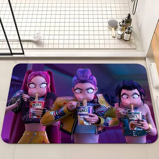 D-Demon H-Hunters Kpop Floor Mat – Retro Non-Slip Rug for Modern Homes