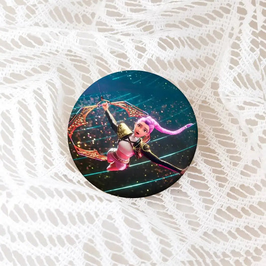 THE-K-KPop Demon Hunters Badges Creative Tinplate Soft Button Pins Animal Icon Brooch Lapel Backpack Badge