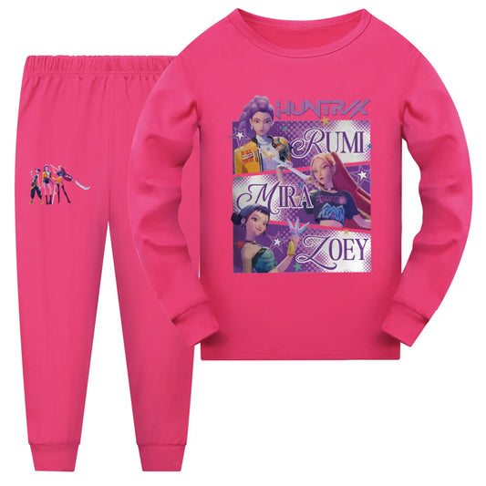 Kpop Demon Hunters Cartoon Kids Pajama Set – Stylish Sleepwear for Boys and Girls