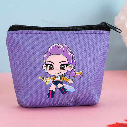 KPop Demon Hunters Key Pouch – Stylish Mini Canvas Coin Bag