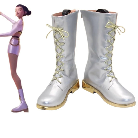 Zoey Silver Cosplay Shoes – Perfect for KPop Demon Hunters HUNTR/X Fans