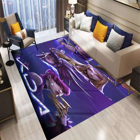K-pop Demon Hunters Area Rugs – Stylish Geometric Anime Carpets for Your Space