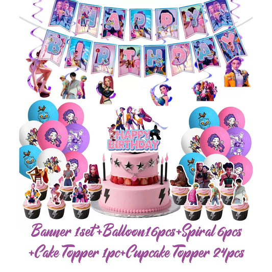 KPop Girl Demon Hunter Birthday Party Decorations Set