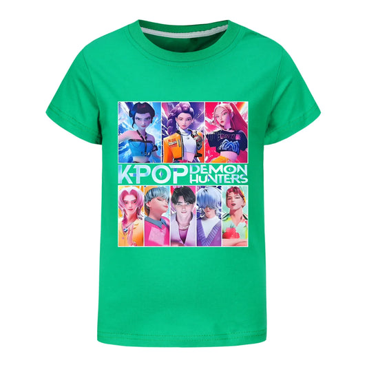 Kids Clothes KPop Demon Hunters Saja Boys Soft Cotton T-Shirt