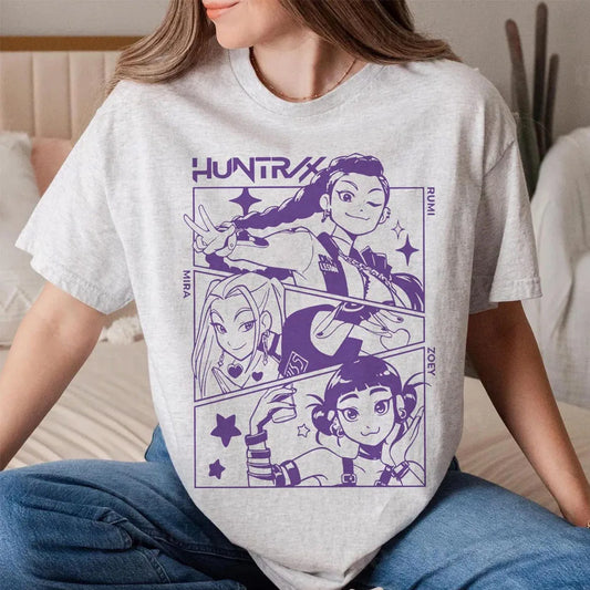 HUNTRIX K-pop Demon Hunter Anime T-shirt – Perfect for Fans &amp; Casual Wear