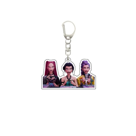 Kpop Demon Hunters Keychain – Huntrix &amp; Saja Acrylic Pendant