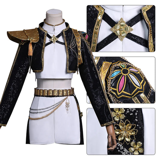 Black Golden Rumi Zoey Mira Cosplay Costume – KPop Demon Hunters