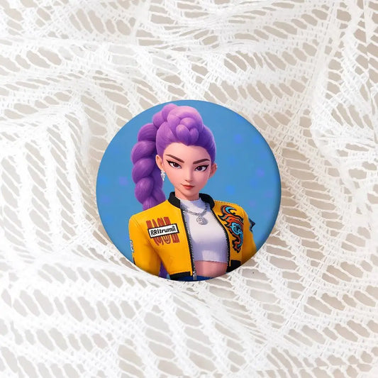 THE-K-KPop Demon Hunters Badges – Unique Tinplate Button Pins for Fans