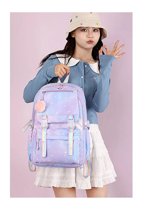 KPop Demon Hunters A–Z Print Purple Backpack