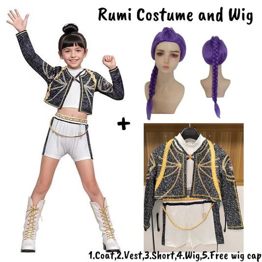 Kids K-Pop Demon Hunters Costume – Zoey, Rumi, Mira Fancy Dress