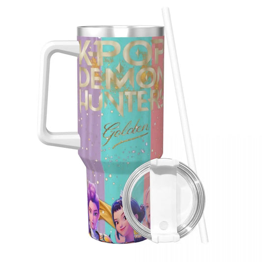 Kpop Demon Hunters Golden Huntrix Thermal Cups – Stylish Stainless Steel Tumblers