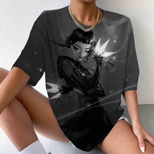 Hot KPop Demon Hunters Print T-shirt – Casual Summer Style for Fans