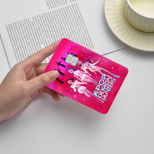 KPop Demon Hunters Anime Sticker Film Skin Cover for Credit/Debit Cards