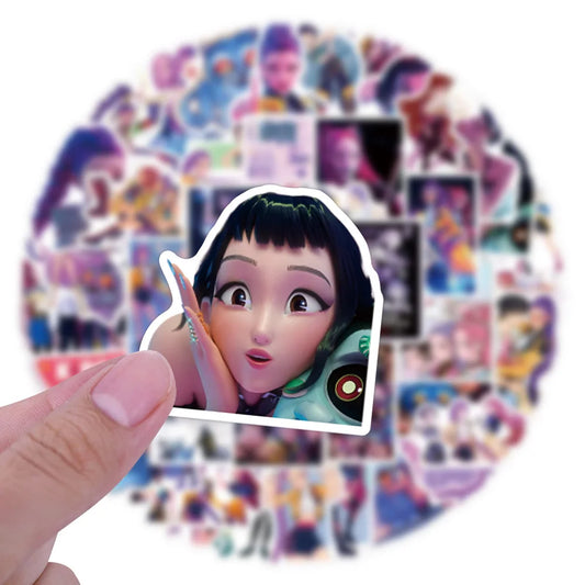 10/55PCS New KPop Demon Hunters Movie Stickers – Cool Graffiti Decals for Kids