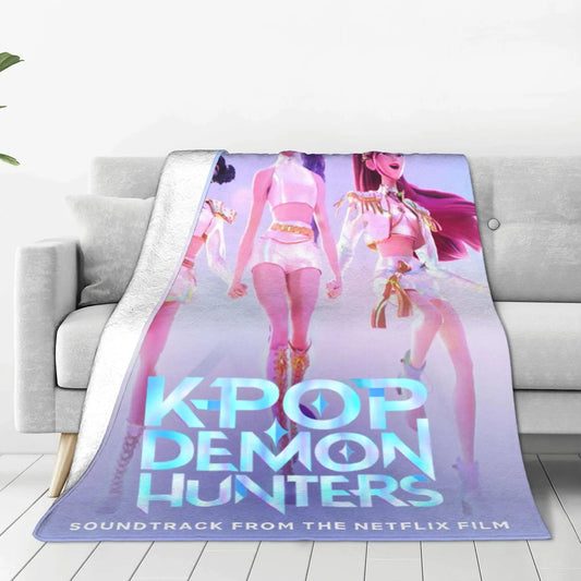 K-pop Demon Hunters Huntrix Soft Warm Throw Blanket