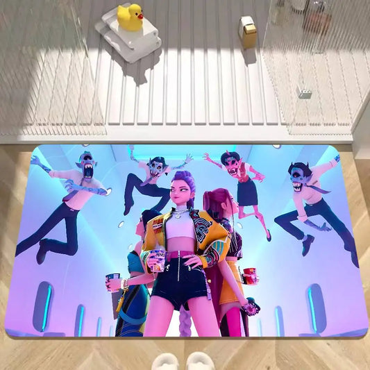 KPop Demon Hunters Bathroom Mat – Anti-slip Absorbent Doormat for Fans