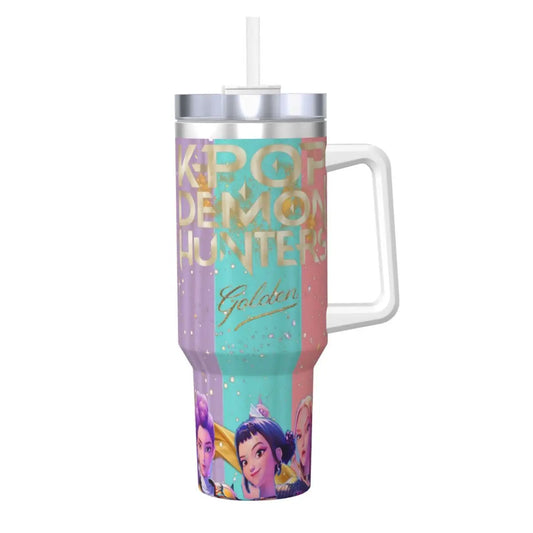 Kpop Demon Hunters Golden Huntrix Thermal Cups – Stylish Stainless Steel Tumblers