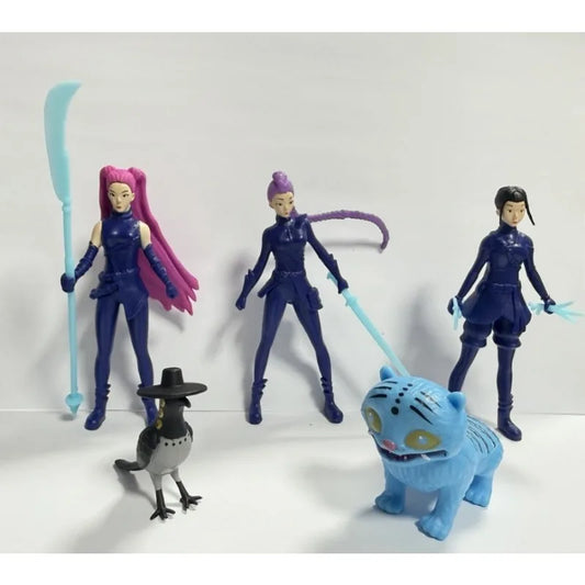 KPop Demon Hunters Action Figures – Rumi, Mira, Zoey &amp; Tiger PVC Models