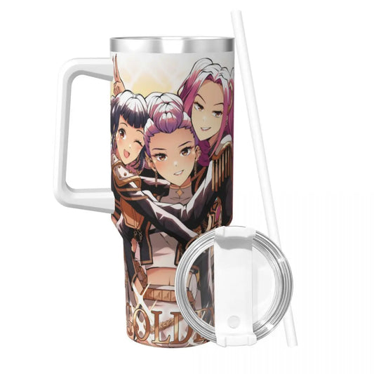 Kpop Demon Hunters Golden Huntrix Stainless Steel Tumbler – Perfect for Fans