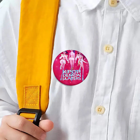 KPop Demon Hunters Tinplate Pin – Custom Jewelry Accessories for Fans