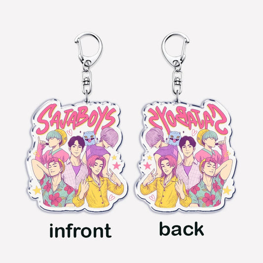 Cute Kpop Band Demon Hunters Huntrix Saja Boys Keychains for Fans