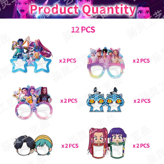 K-Pop Demon Hunters Party Glasses & Masks Props