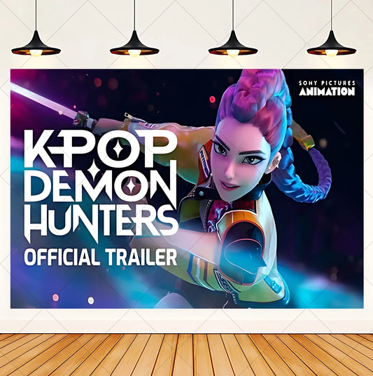 KPop Girl Demon Hunters Party Decorations – Purple Gold Theme Supplies
