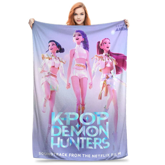 K-pop Demon Hunters Huntrix Soft Warm Throw Blanket